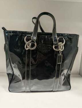 Coach Black Patent Leather Tote Bag